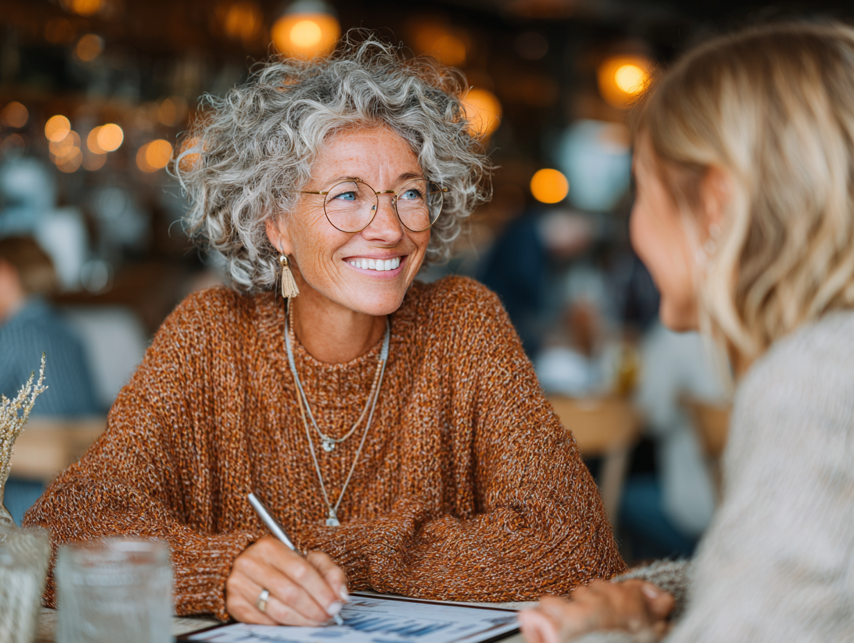Екип от специалисти работи с възрастни клиенти